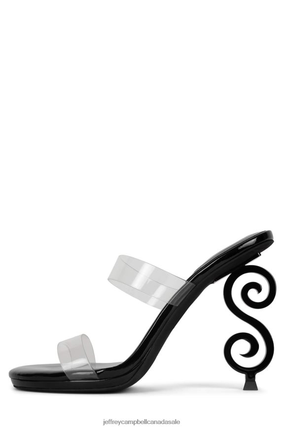 DEITY Women Clear Black Patent Black PLRNJH1601 Jeffrey Campbell Heeled Sandal