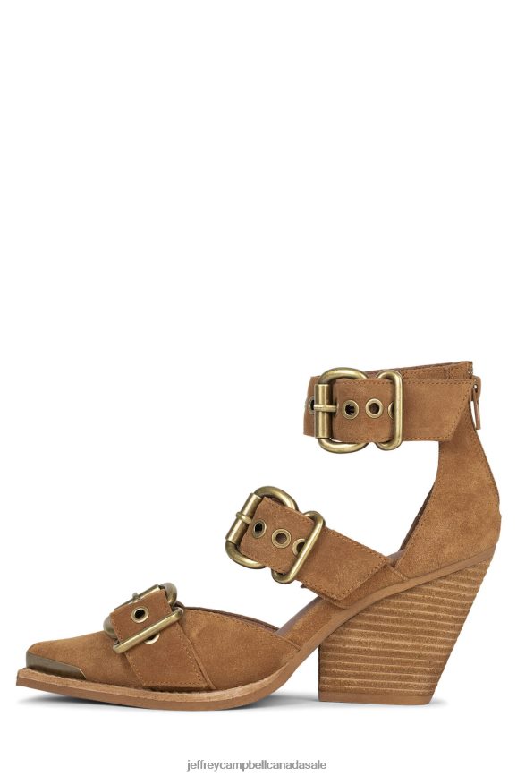 EMILIA Women Tan Suede PLRNJH53 Jeffrey Campbell Heeled Sandal
