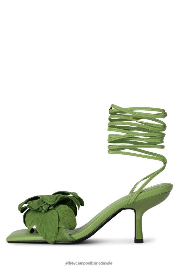 ESSENCE Women Green Suede PLRNJH127 Jeffrey Campbell Heeled Sandal