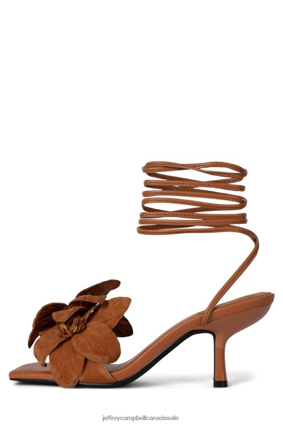 ESSENCE Women Tan Suede PLRNJH128 Jeffrey Campbell Heeled Sandal