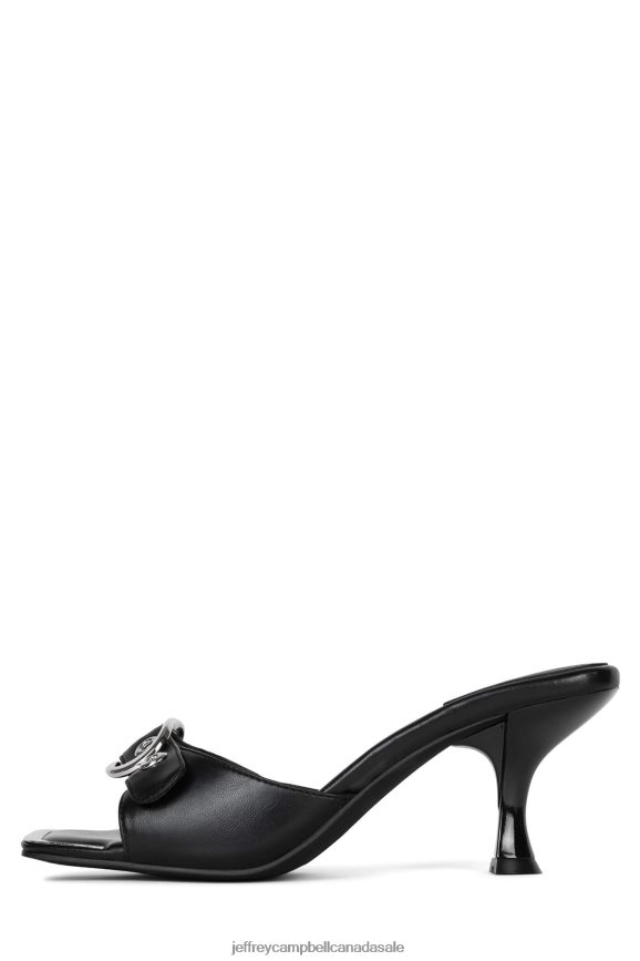 FASTEN-UP Women Black Silver PLRNJH1490 Jeffrey Campbell Heeled Sandal