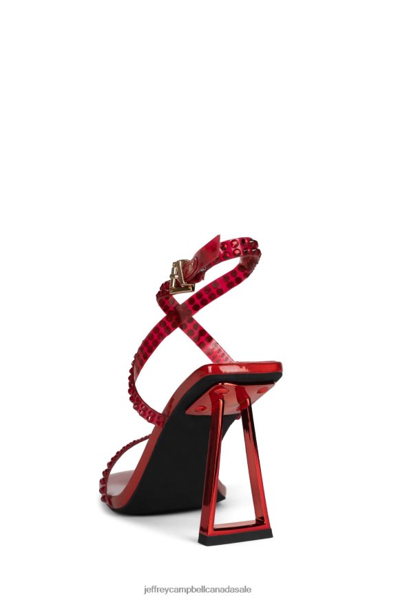 FAVORED Women Red Combo PLRNJH1507 Jeffrey Campbell Heeled Sandal