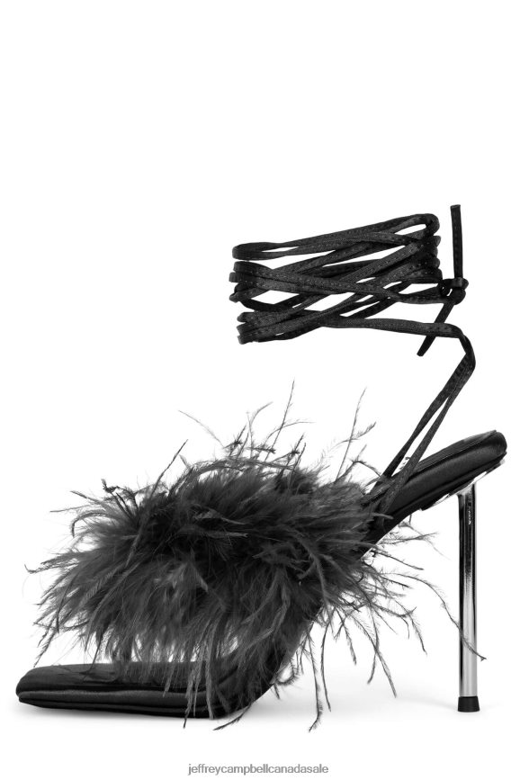 FINESSE Women Black Silver PLRNJH1503 Jeffrey Campbell Heeled Sandal