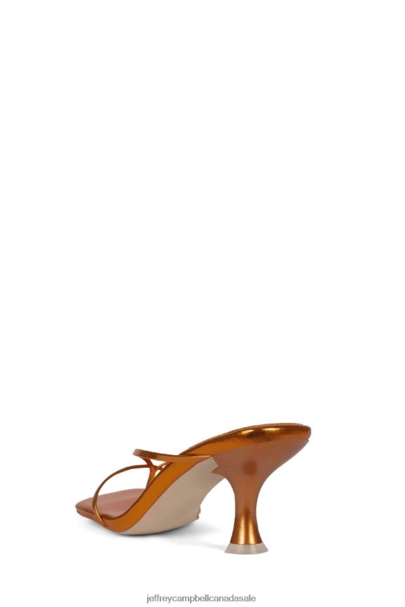 FLEXX Women Orange Metallic PLRNJH1587 Jeffrey Campbell Heeled Sandal