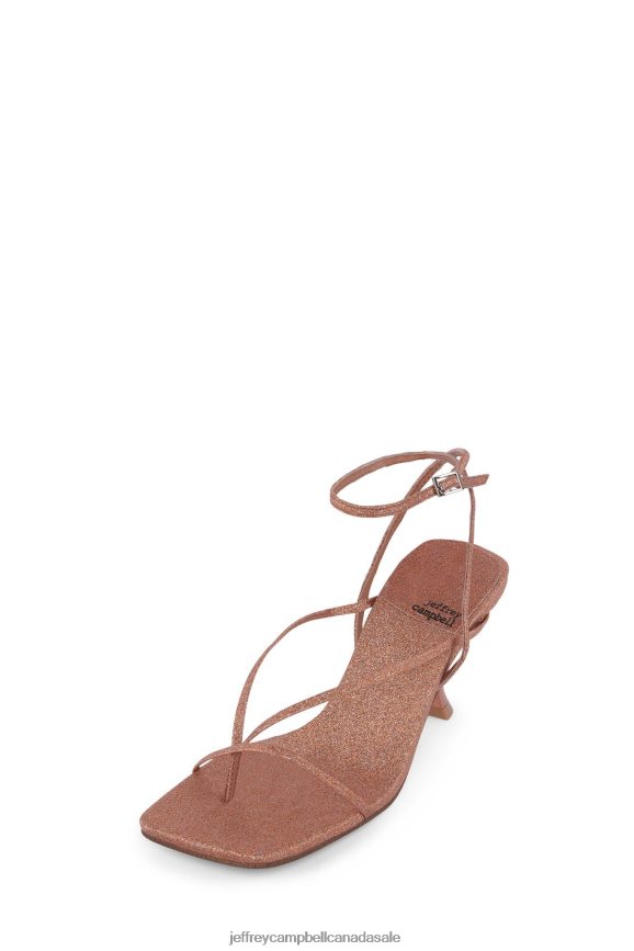 FLUXX Women Rose Gold Glitter PLRNJH1553 Jeffrey Campbell Heeled Sandal