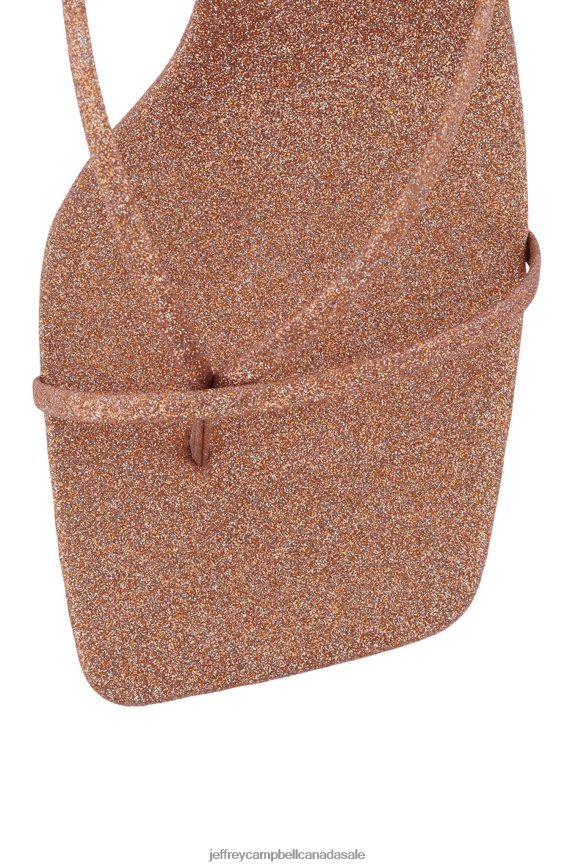 FLUXX Women Rose Gold Glitter PLRNJH1553 Jeffrey Campbell Heeled Sandal