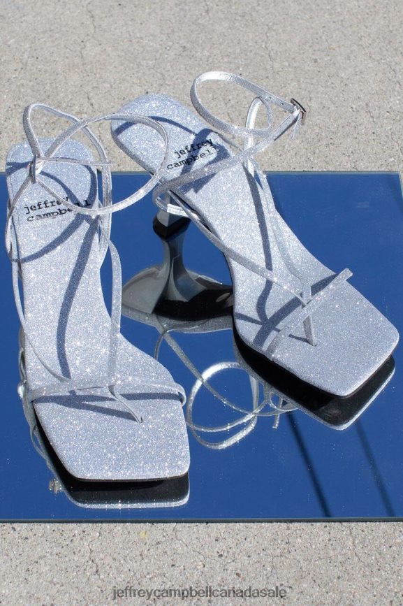 FLUXX Women Silver Glitter PLRNJH1644 Jeffrey Campbell Heeled Sandal