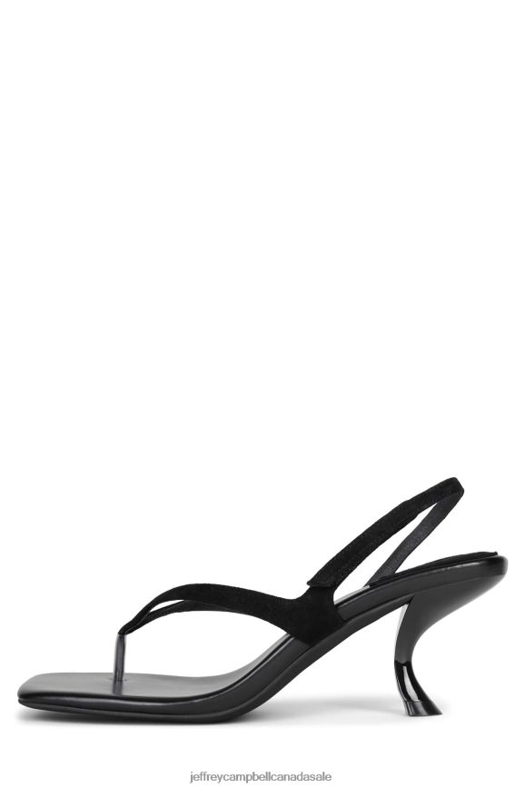 FUSED-NB Women Black Suede PLRNJH103 Jeffrey Campbell Heeled Sandal