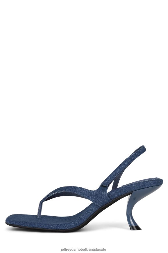 FUSED-NB Women Blue Denim PLRNJH1405 Jeffrey Campbell Heeled Sandal