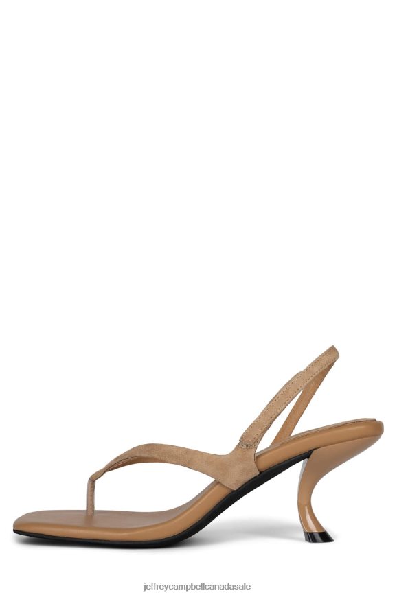 FUSED-NB Women Natural Suede PLRNJH102 Jeffrey Campbell Heeled Sandal