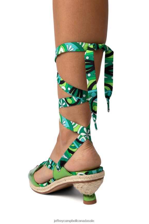 GALAPAGOS Women Green Metallic Multi PLRNJH1426 Jeffrey Campbell Heeled Sandal