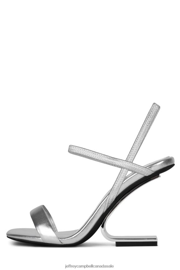 GEOMETRIC Women Silver Silver PLRNJH1520 Jeffrey Campbell Heeled Sandal