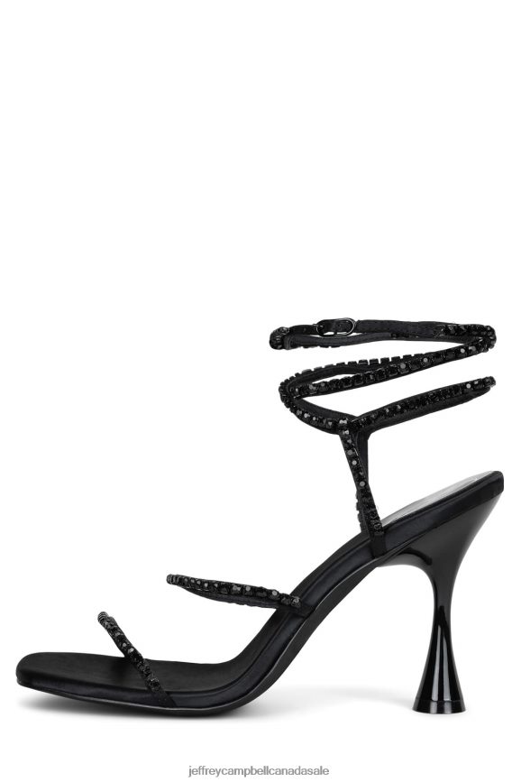 GLAMOROUS Women Black Satin Black PLRNJH1531 Jeffrey Campbell Heeled Sandal