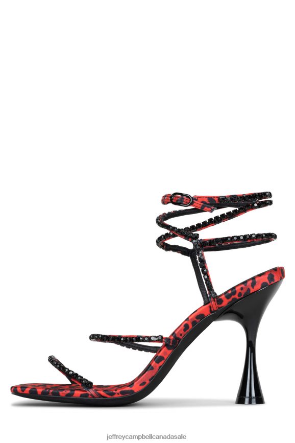 GLAMOROUS Women Red Cheetah Multi PLRNJH1554 Jeffrey Campbell Heeled Sandal