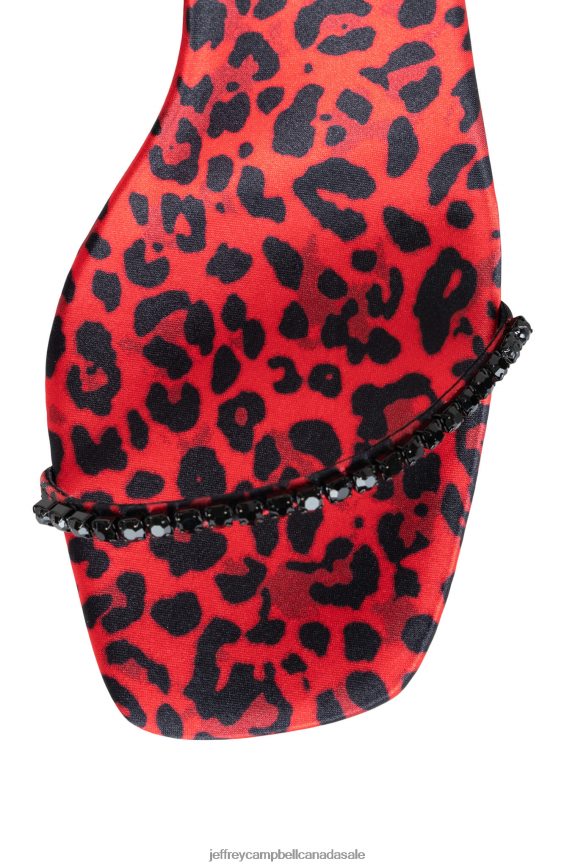 GLAMOROUS Women Red Cheetah Multi PLRNJH1554 Jeffrey Campbell Heeled Sandal