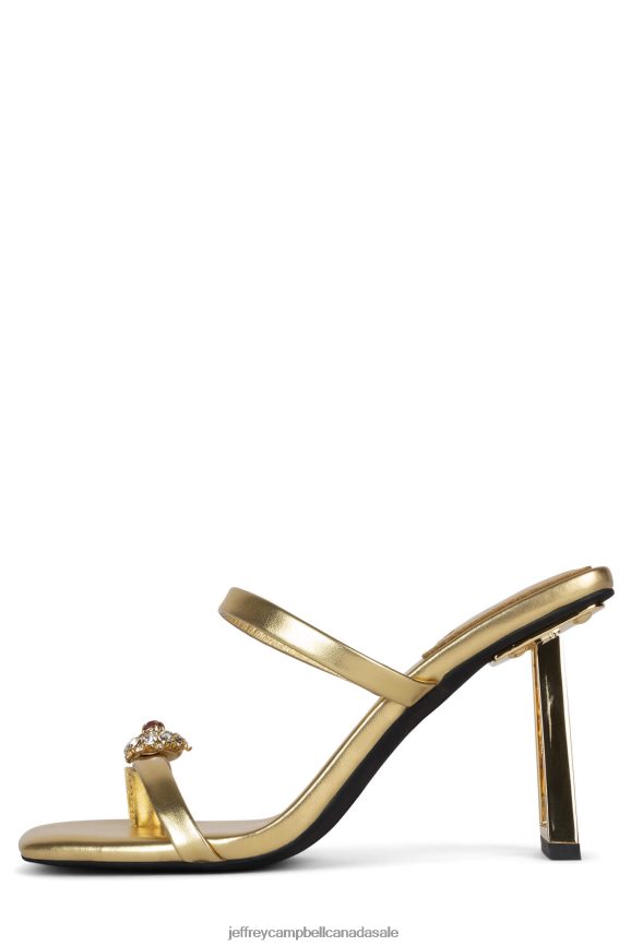 HEIRLOOM Women Gold Metallic Red PLRNJH1511 Jeffrey Campbell Heeled Sandal