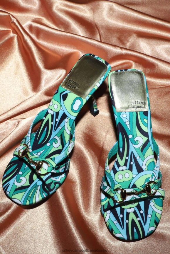 HINGED Women Green Multi PLRNJH1472 Jeffrey Campbell Heeled Sandal