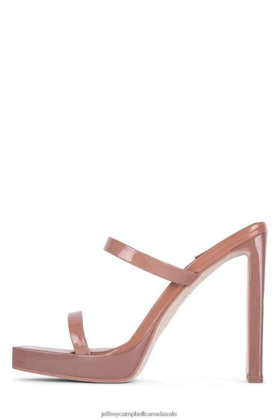 HUSTLER Women Dusty Blush Patent PLRNJH1556 Jeffrey Campbell Heeled Sandal