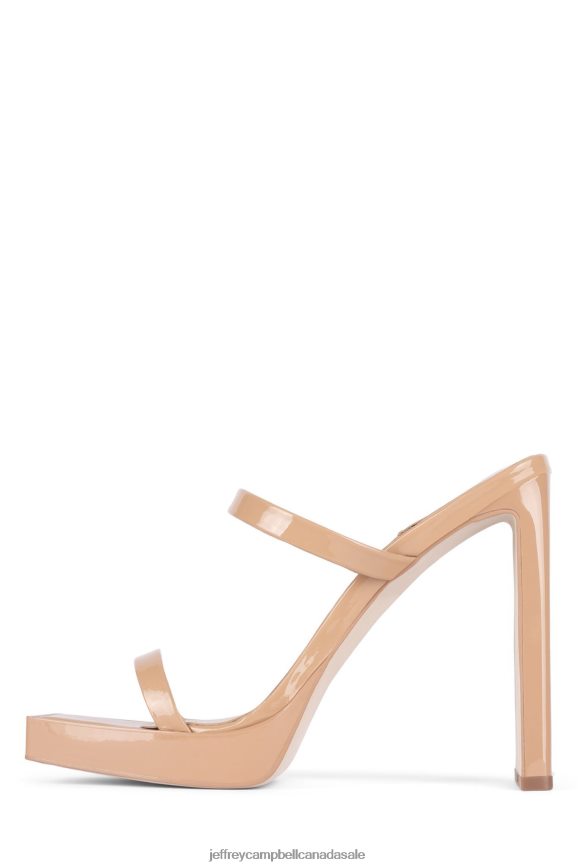 HUSTLER Women Dusty Nude Patent PLRNJH1541 Jeffrey Campbell Heeled Sandal
