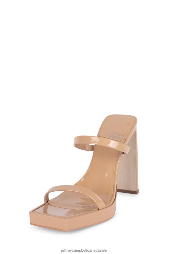 HUSTLER Women Dusty Nude Patent PLRNJH1541 Jeffrey Campbell Heeled Sandal