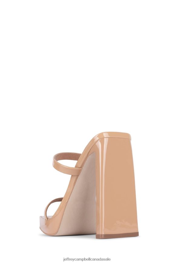 HUSTLER Women Dusty Nude Patent PLRNJH1541 Jeffrey Campbell Heeled Sandal