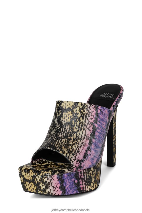 INFLUENCER Women Purple Yellow Snake PLRNJH1521 Jeffrey Campbell Heeled Sandal