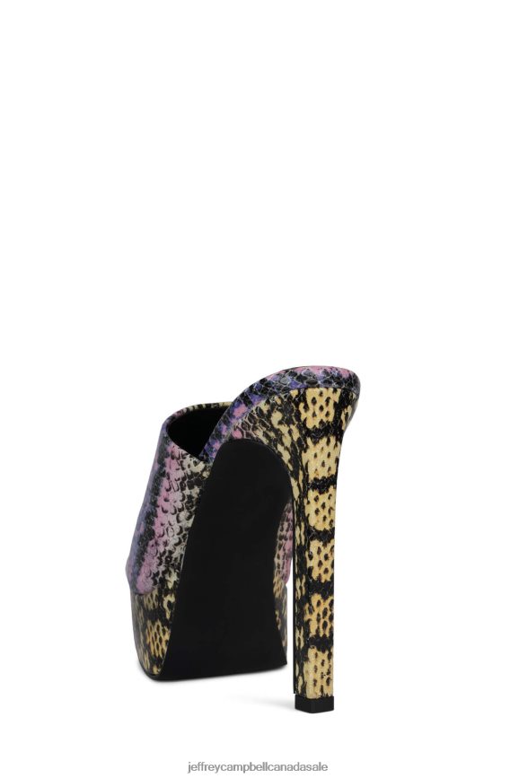 INFLUENCER Women Purple Yellow Snake PLRNJH1521 Jeffrey Campbell Heeled Sandal