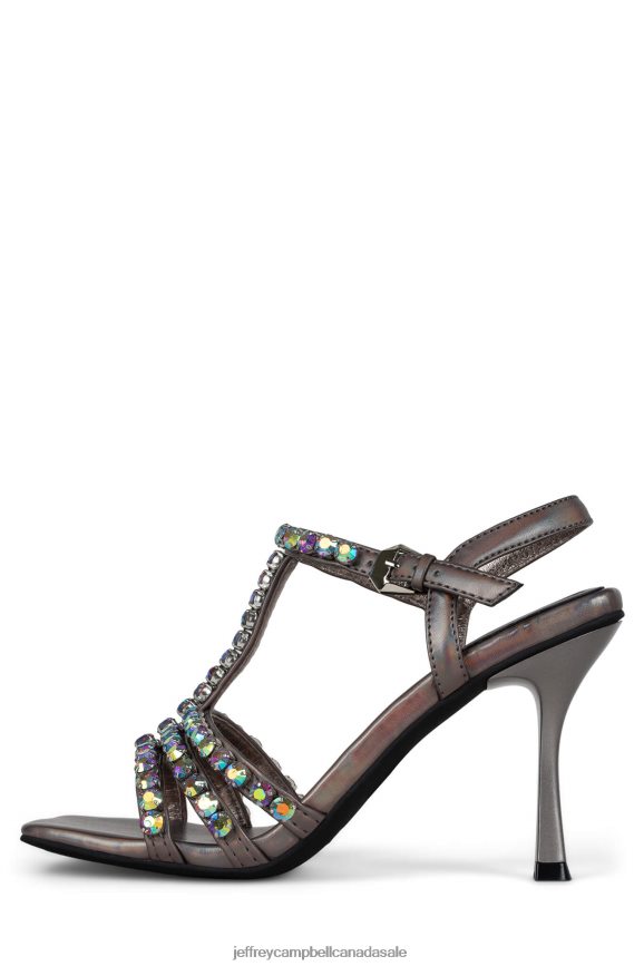 JWL-T Women Pewter Iridescent PLRNJH1605 Jeffrey Campbell Heeled Sandal