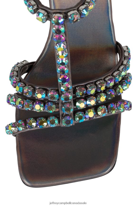 JWL-T Women Pewter Iridescent PLRNJH1605 Jeffrey Campbell Heeled Sandal