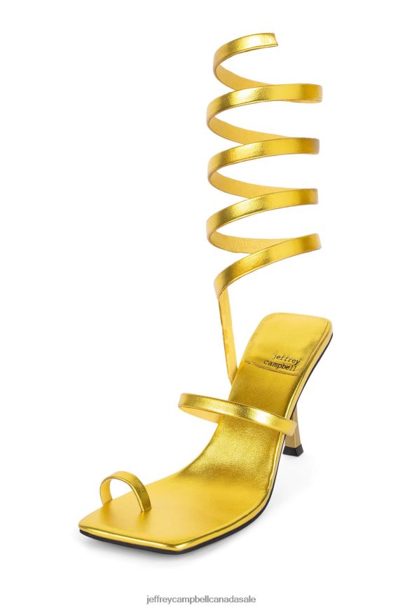 LUZIA Women Gold Metallic PLRNJH1558 Jeffrey Campbell Heeled Sandal