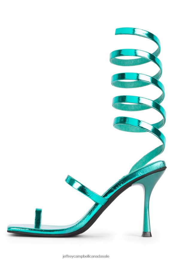 LUZIA Women Green Metallic PLRNJH1620 Jeffrey Campbell Heeled Sandal
