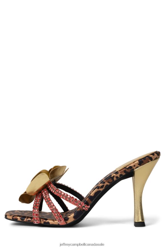 MARIGOLD Women Cheetah Gold Multi PLRNJH1476 Jeffrey Campbell Heeled Sandal