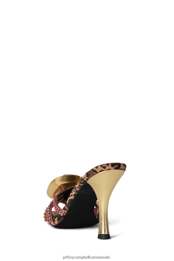 MARIGOLD Women Cheetah Gold Multi PLRNJH1476 Jeffrey Campbell Heeled Sandal