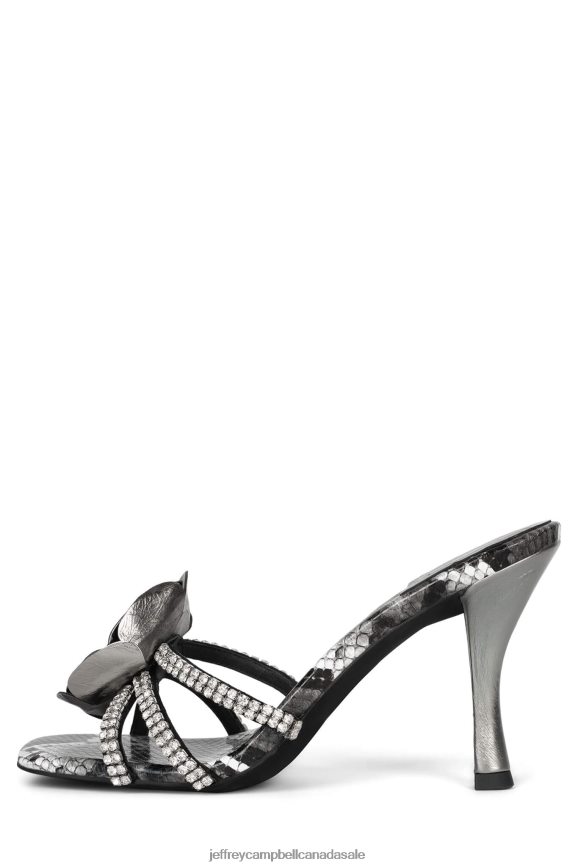 MARIGOLD Women Pewter Snake Combo PLRNJH1475 Jeffrey Campbell Heeled Sandal