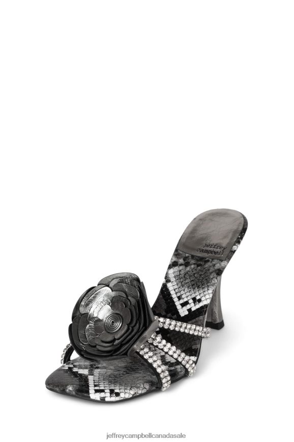 MARIGOLD Women Pewter Snake Combo PLRNJH1475 Jeffrey Campbell Heeled Sandal