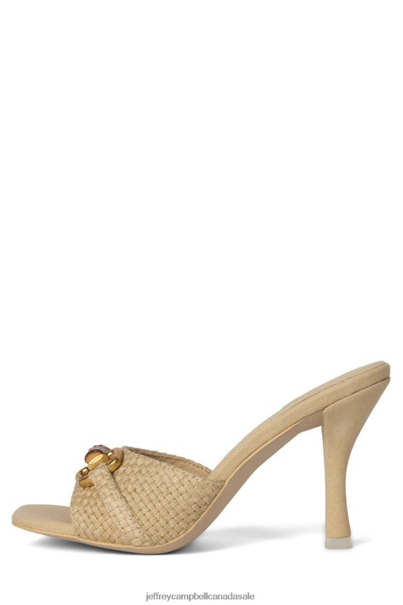 PENINSULA Women Beige Woven Bronze PLRNJH1448 Jeffrey Campbell Heeled Sandal