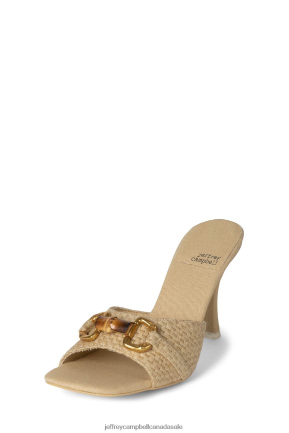 PENINSULA Women Beige Woven Bronze PLRNJH1448 Jeffrey Campbell Heeled Sandal