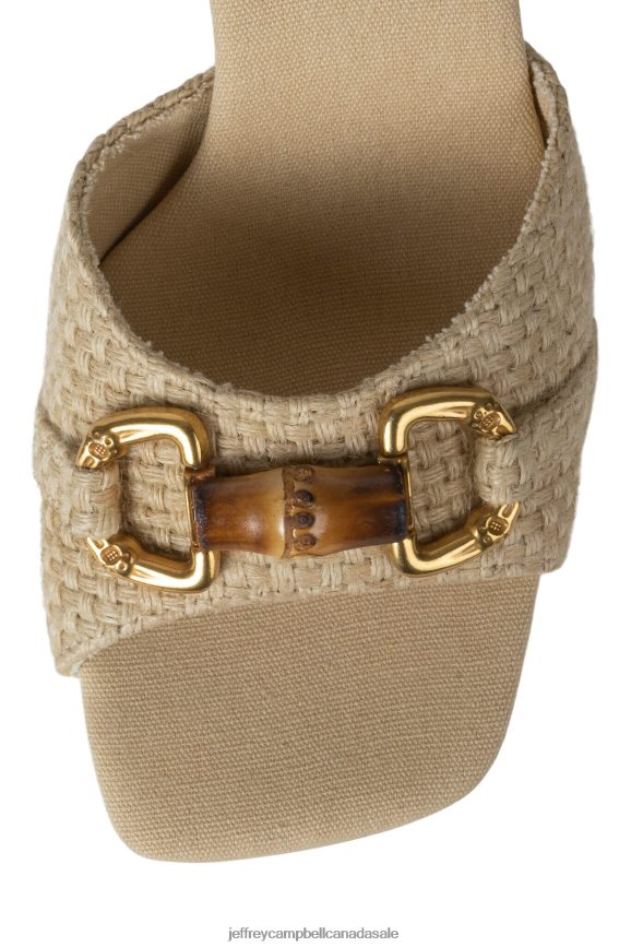 PENINSULA Women Beige Woven Bronze PLRNJH1448 Jeffrey Campbell Heeled Sandal