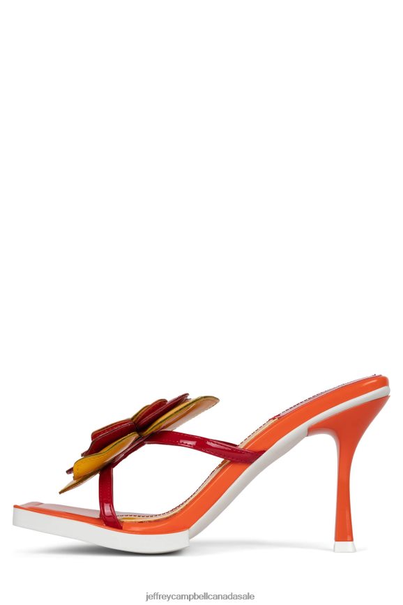 PLANTED Women Orange Patent Combo PLRNJH1580 Jeffrey Campbell Heeled Sandal