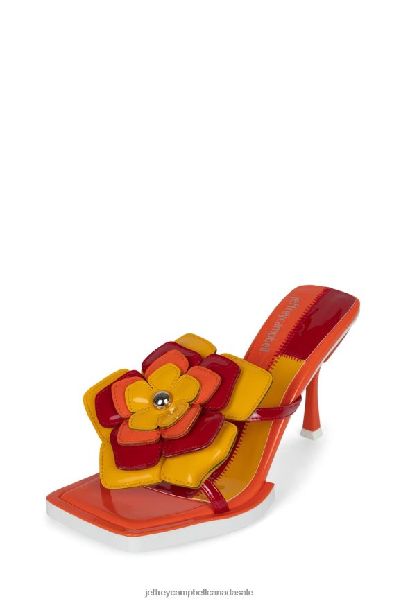 PLANTED Women Orange Patent Combo PLRNJH1580 Jeffrey Campbell Heeled Sandal