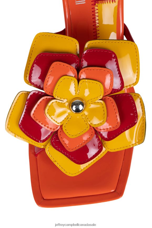 PLANTED Women Orange Patent Combo PLRNJH1580 Jeffrey Campbell Heeled Sandal