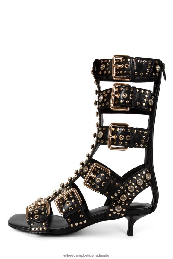 PLASMATIC Women Black Gold PLRNJH213 Jeffrey Campbell Heeled Sandal