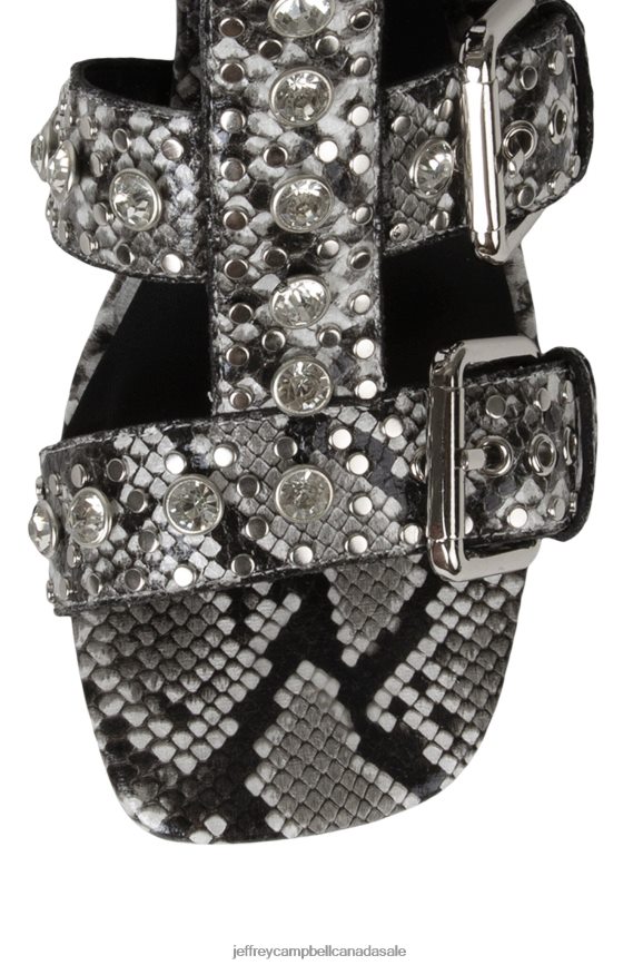 PLASMATIC Women Black Grey Snake PLRNJH214 Jeffrey Campbell Heeled Sandal