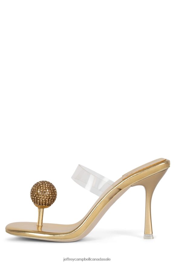 POLISHED Women Gold Clear PLRNJH1502 Jeffrey Campbell Heeled Sandal