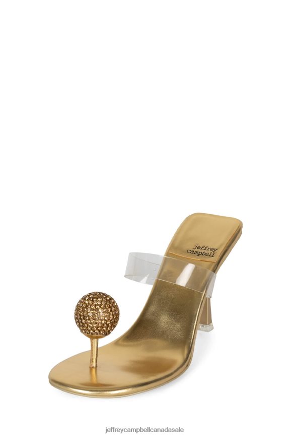 POLISHED Women Gold Clear PLRNJH1502 Jeffrey Campbell Heeled Sandal