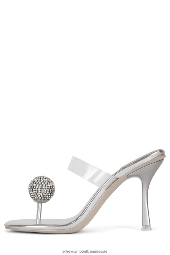 POLISHED Women Silver Clear PLRNJH1501 Jeffrey Campbell Heeled Sandal
