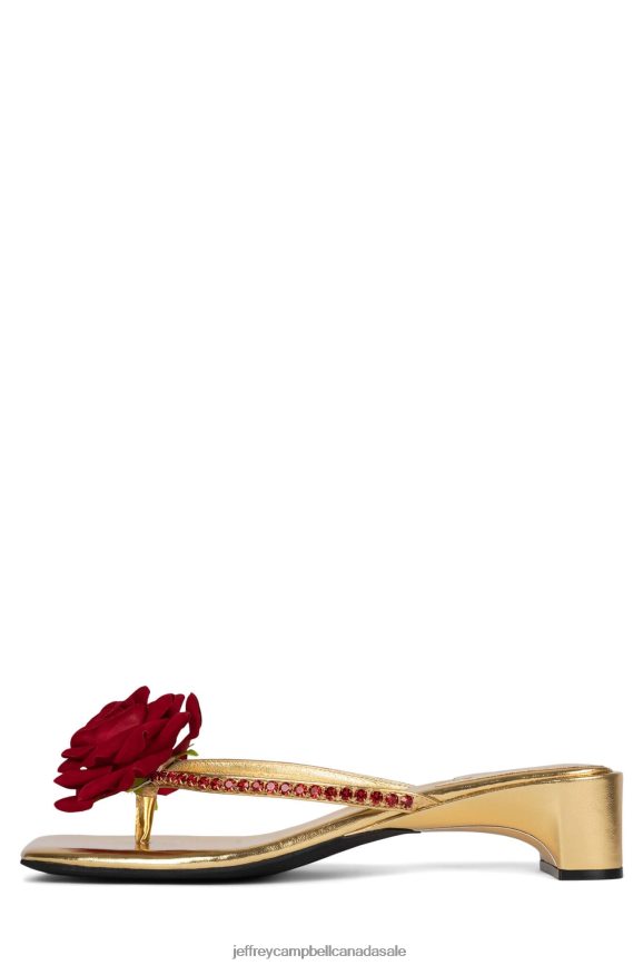 PRIMROSE Women Gold Metallic Red PLRNJH1421 Jeffrey Campbell Heeled Sandal