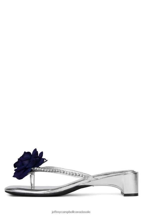 PRIMROSE Women Silver Navy PLRNJH1422 Jeffrey Campbell Heeled Sandal