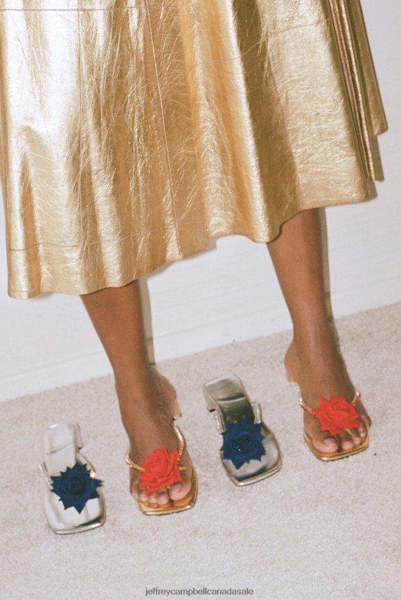 PRIMROSE Women Silver Navy PLRNJH1422 Jeffrey Campbell Heeled Sandal