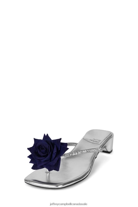 PRIMROSE Women Silver Navy PLRNJH1422 Jeffrey Campbell Heeled Sandal